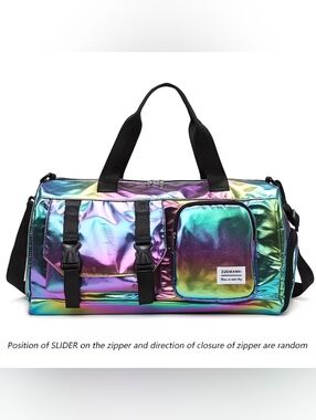 Rainbow Pearlescent Gym Sports Training Travel Bag Wet/Dry Separation